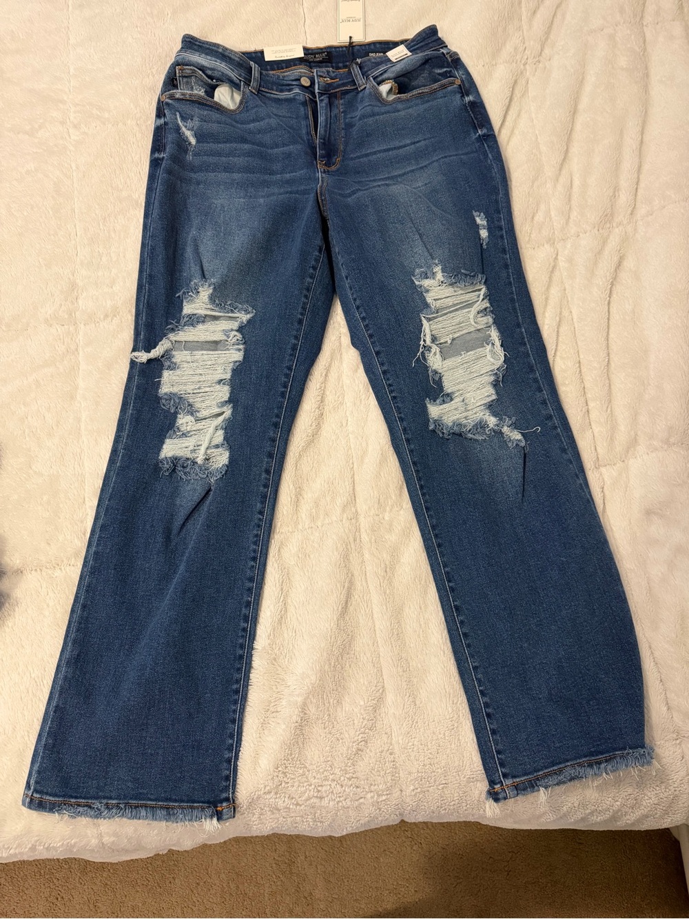 Judy Blue Dark Blue Distressed Flare Jeans